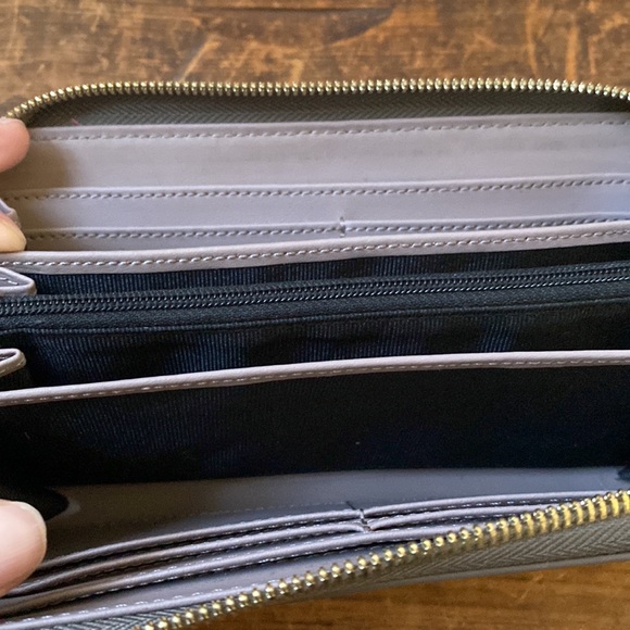 Zac Zac Posen Eartha Checkbook Zip Around Wallet - Taupe with Flowers Zippy - Picture 8 of 12